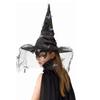 Čarodějnický klobouk Síťovaná příze Kryt Design motýlů Dámský cosplay klobouk Halloweenská tématika Magický záhadný doplněk