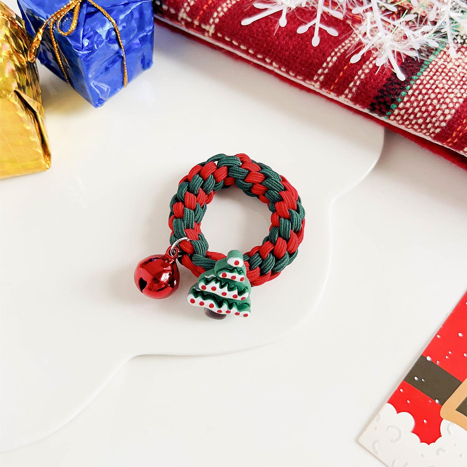 

Santa Claus Elk Hair Rope Tie Hair Thick Rubber Band Hair Accessories Headdress Sweet Girl Hair Rope Headband
