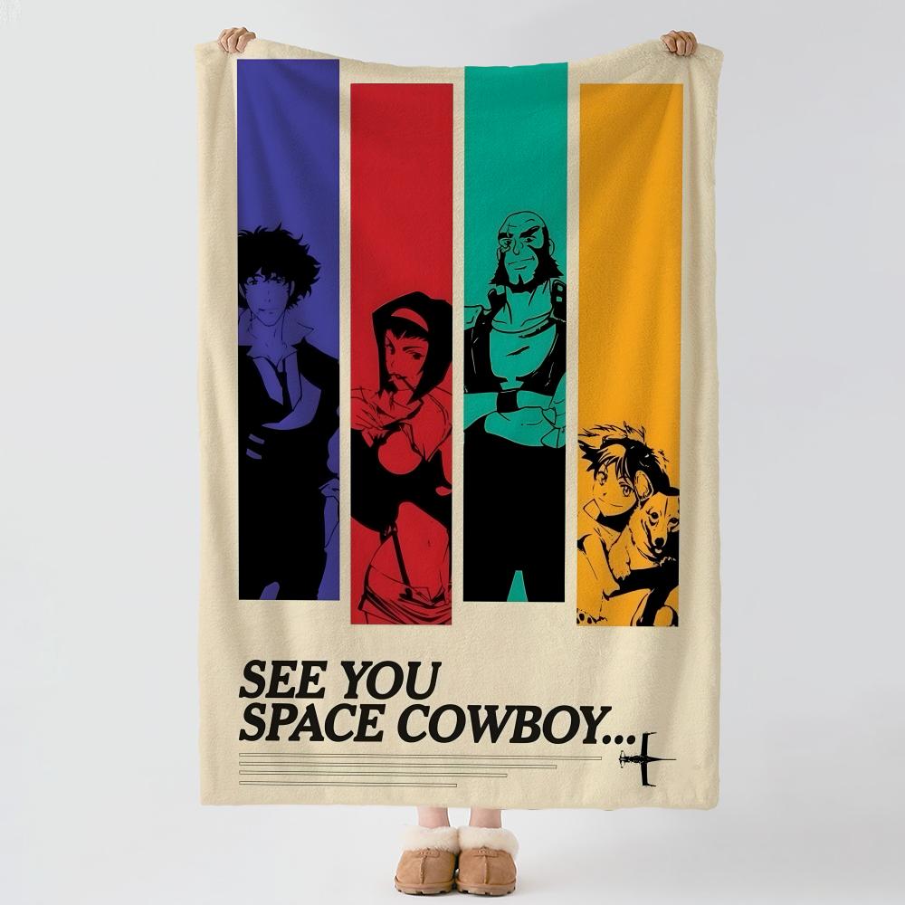 anime C-Cowboy Bebop-p Throw Thick Comfort Flannel Quilt, Multi-scene Use Indoor Outdoor Daily Nap