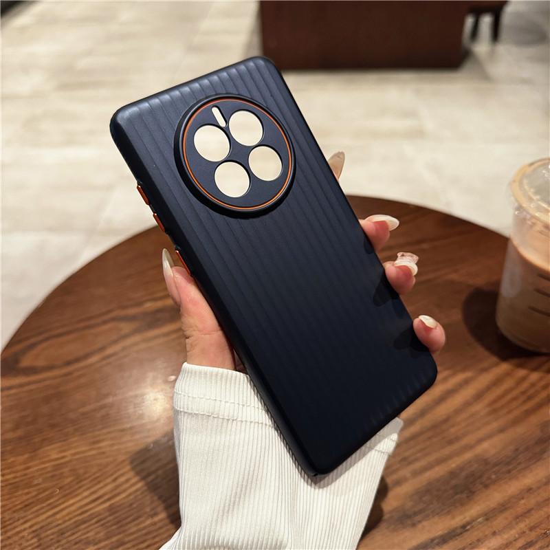 For Huawei Mate 50 50E 40 40E 30 30E Pro Plus Corrugated Grain Plating Metallic Paint Anti Fingerprint PC Shockproof Anti-Slip Back Cover Case Shell