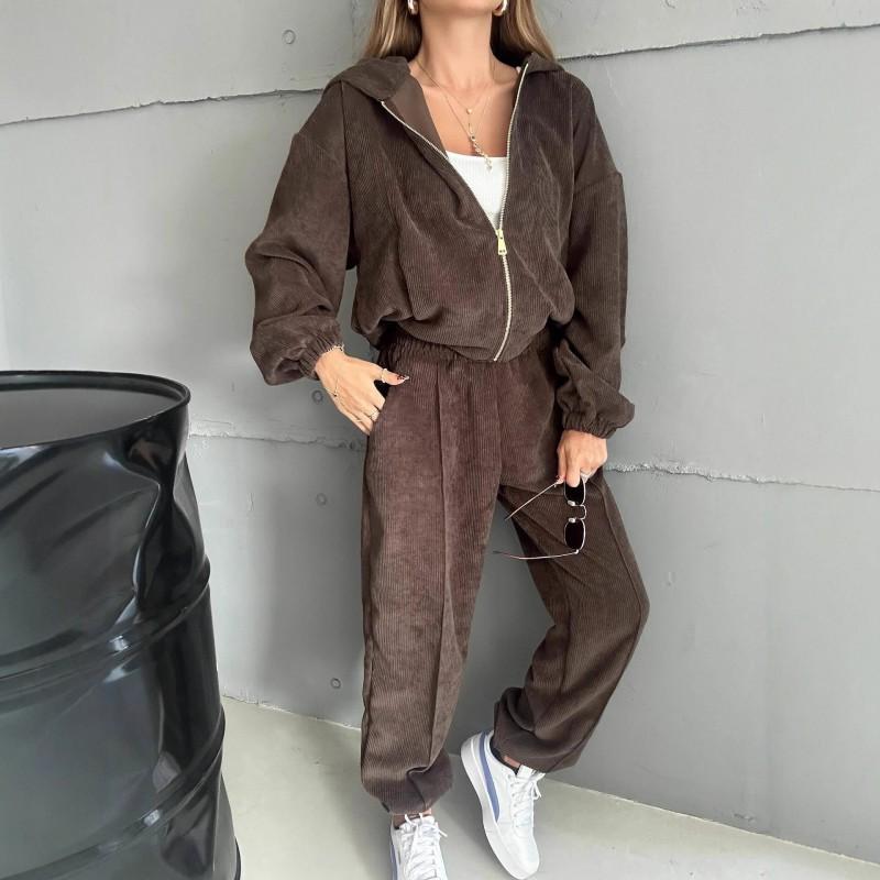 Hot Fashion Women's Casual Suit Hooded Sweatpants Two-piece Set