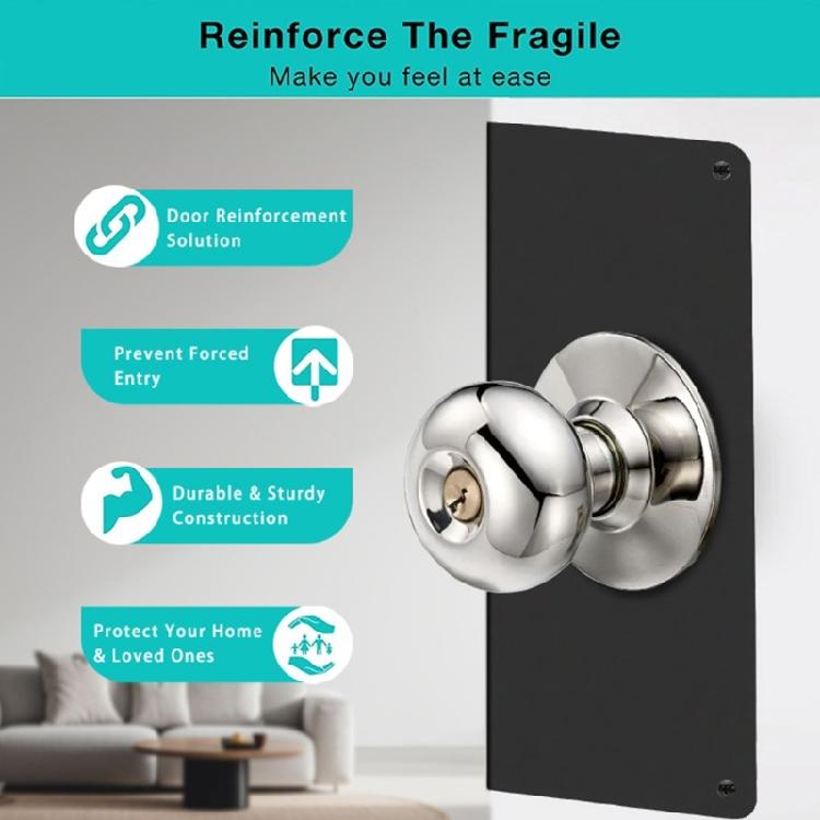 Single Hole Door Security Plate Home Defense Door Reinforcement Hardware Suitable for Standard 2 3/8 Inch Backset Door