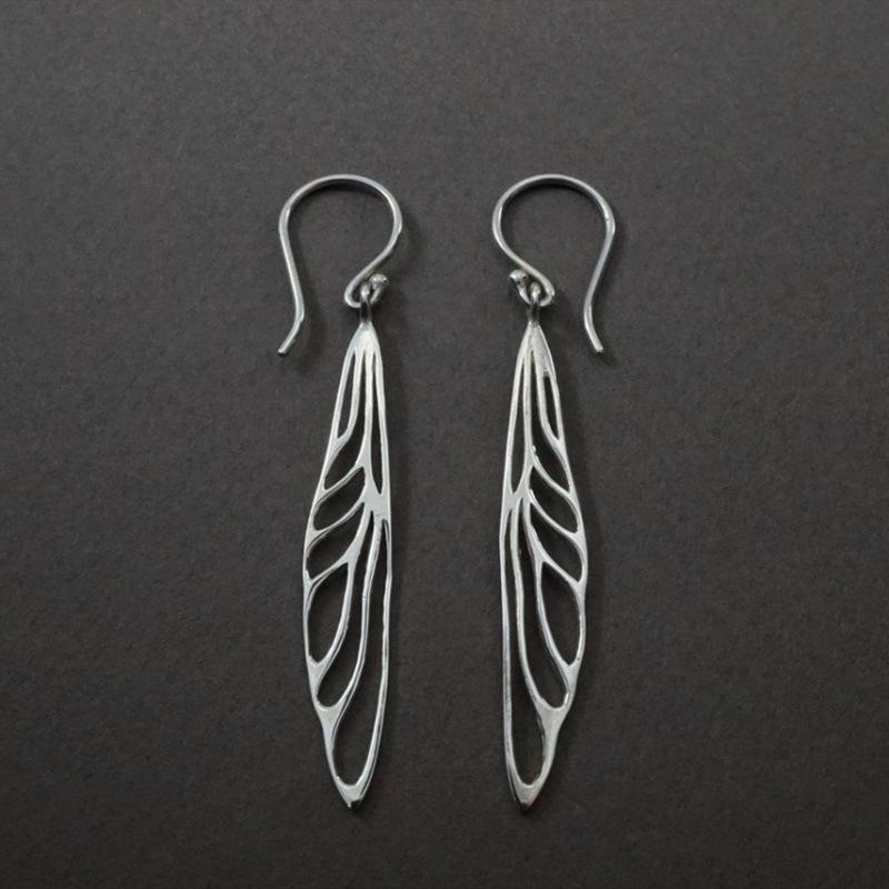 Silver and Gold Hollow Dragonfly Wings Dangle Women's Earrings