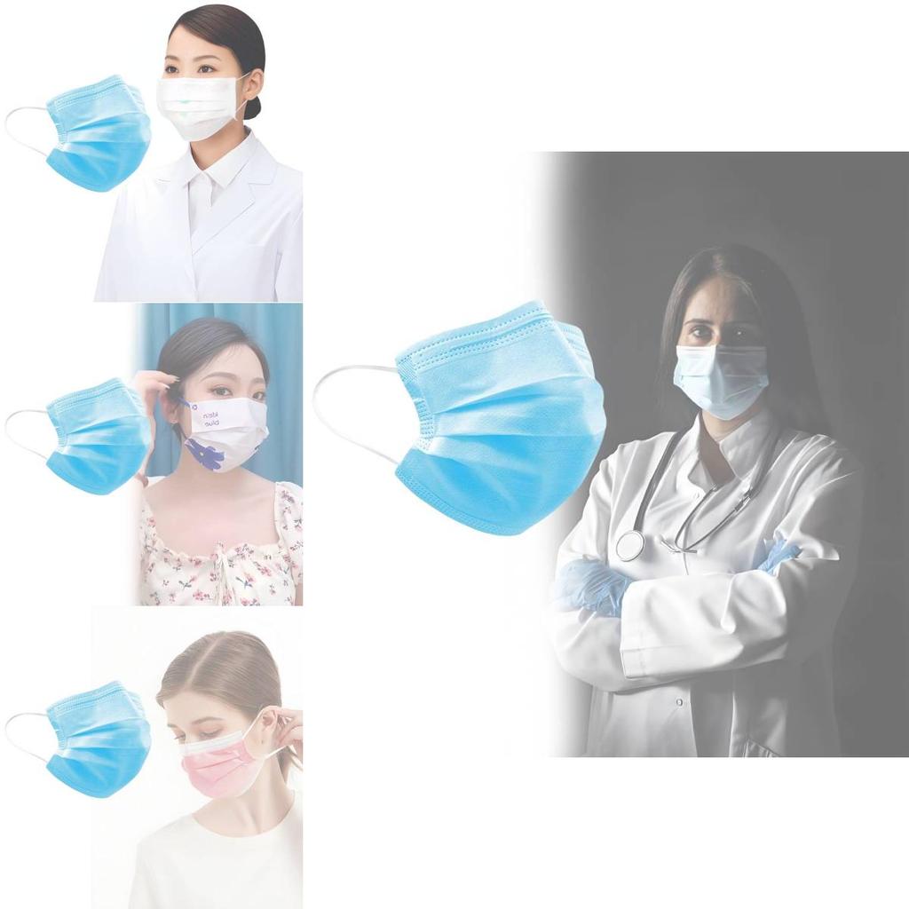 High Quality Adult Disposable Masks Blue Three Layer Non Woven Earloop Protective Masks