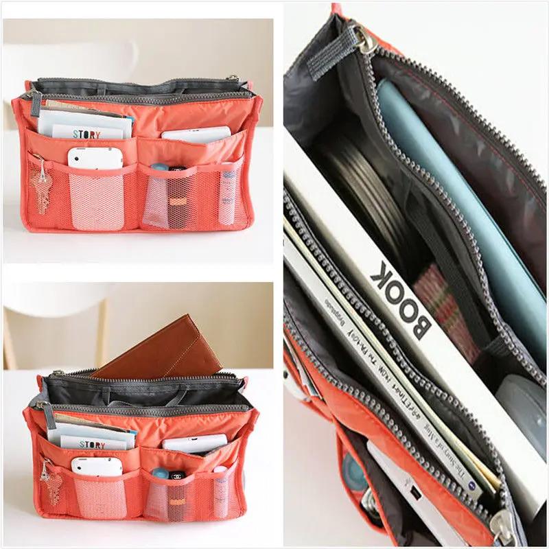 Organizer Insert Bag Women Nylon Travel Insert Organizer Handbag Purse Large Liner Lady Makeup Cosmetic Bag Cheap Female Tote