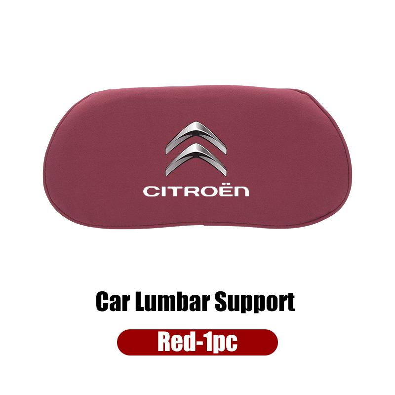 

Car Seat Lumbar Support Fur leather Pillow Waist Protector Auto Accessories For Citroen C4 C3 C5 C1 C2 Berlingo Celysee Cactus червоний