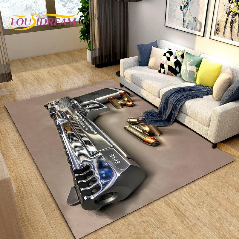 

3D штурмовая винтовка, пистолет, патрон, коврик для пистолета, коврик для дома, гостиной, спальни, дивана, коврик для двери, декор, детский нескользящий напольный коврик