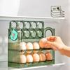 Caja de almacenamiento de huevos para refrigerador de gran capacidad para cocina: organizador de bandeja para huevos portátil de múltiples capas, práctico soporte para huevos con apertura y cierre