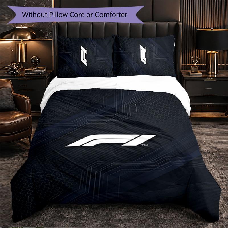 Juego de Ropa de Cama de Microfibra con Patrón F1 de 3 Piezas Decorativo Juego de Funda Nórdica Para Dormitorio Uso en el Hogar