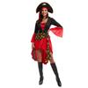 Women's Red Pirate Captain Halloween Costume - Masquerade Role-Playing Stage Outfit