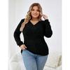 Autumn New Women's Plus Size V Neck Sweater Loose Casual Long Sleeved Blouse