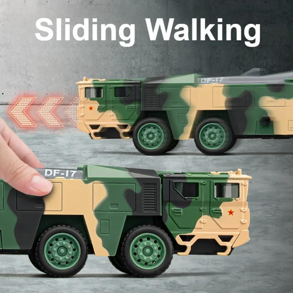 1:50 Scale Df-17 Missile Launch Toy Model Car Diecast Metal Sound Light Simulation Military Miniature Models Collection Gift Boy