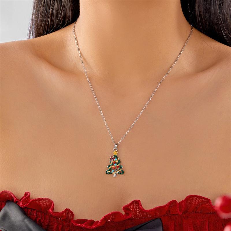 Christmas Tree Drop Earrings For Women Zircon Star Bell Earring Party Jewelry