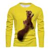 Squirrel 3D Print T-Shirts Men Woman Casual Round Neck Long Sleeve T Shirt Streetwear Harajuku Pullovers Tees Tops Kids Clothing