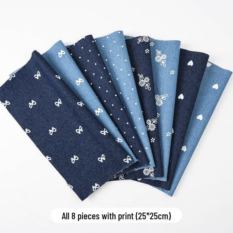 Pure Cotton Patchwork Fabric Set - Printed Fabric Scraps for Doll Clothes & Hair Ties, Handmade DIY Projects