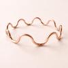 Wave Solid Pure Copper Bangle – Minimalist Wavy Cuff Bracelet – Handmade Statement Jewelry