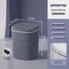 2026 Smart Sensor Trash Can: 14L with Blue Light Night Light, Press Ring Flip Lid & Spiral Pattern.