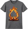 Flaming Spade Poker T Shirt Fire Card Suit Casino Gambling Graphic Tee