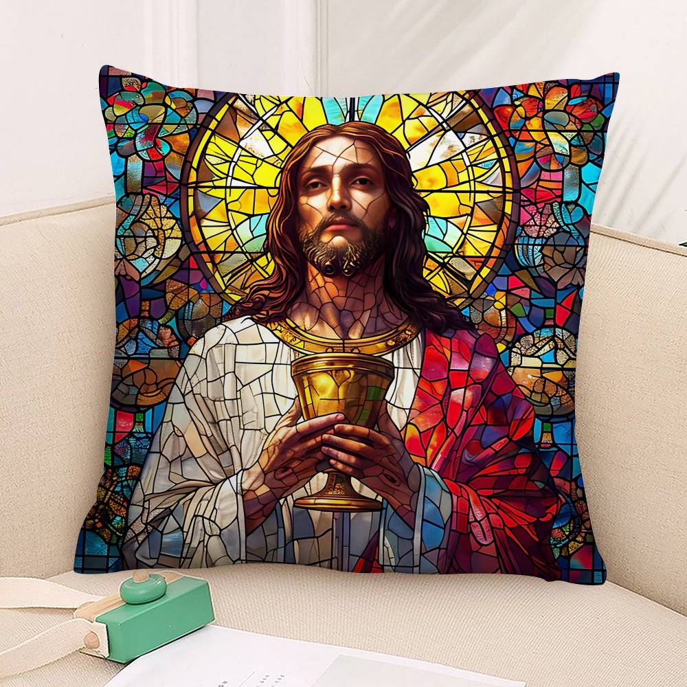 Jesus Christ Pillow Case Plush Fabric Soft Pillowcase Double Sided Print Cushion Cover Household Gifts