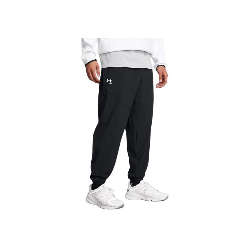 Under Armour Woven Series Solid Color Fashion Comfortable Soft Casual Pants Men bottoms Black 1386557-001
