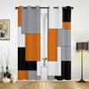 Tende per finestre di arte astratta patchwork nero arancione per soggiorno cucina tende mantovane tende alla moda per camera da letto