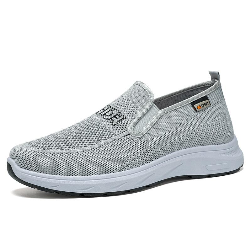 

Мужская летняя повседневная обувь, легкие кроссовки-мюли, мужская дышащая сетчатая прогулочная обувь, удобная низкая обувь для мужчин 44 серый