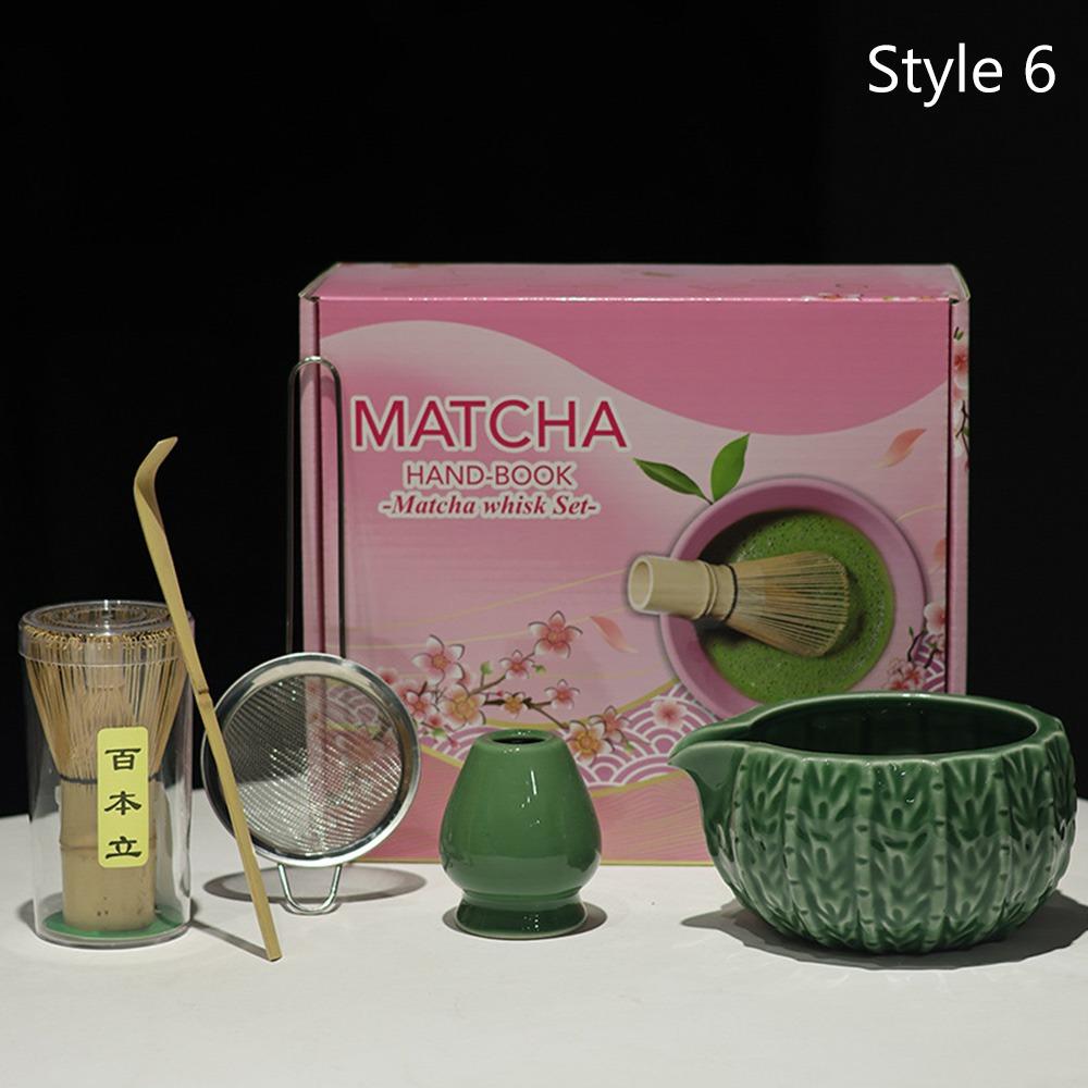 

5PCS Matcha Bowl Japanese Matcha Tea Set Ceramic Bamboo Matcha Making Kit Tea Lovers 6