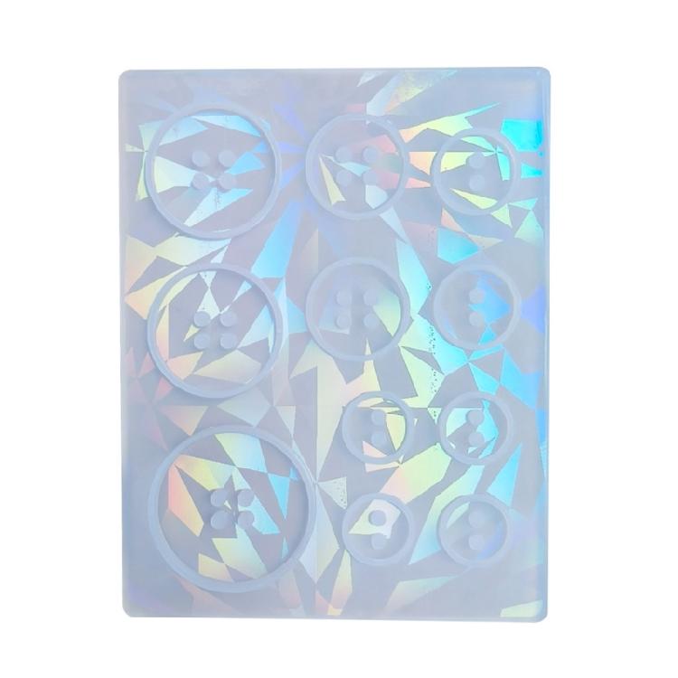 Sparkling Effect Button Pendant Mold Holographic Resin Button Mold DIY Jewellery