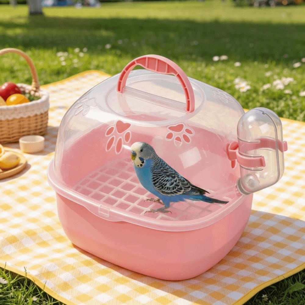 Transparent Travel Bird Cage Large Space Small Animal Carrier Universal Parrot Carry Box Small Pet