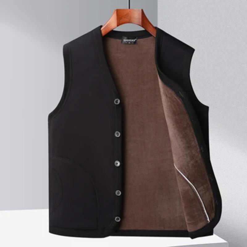 Winter Men's Vests Casual Man Fleece Warm Sleeveless Jackets Fashion V-Neck Outwear Thermal Fishing Waistcoats Clothing