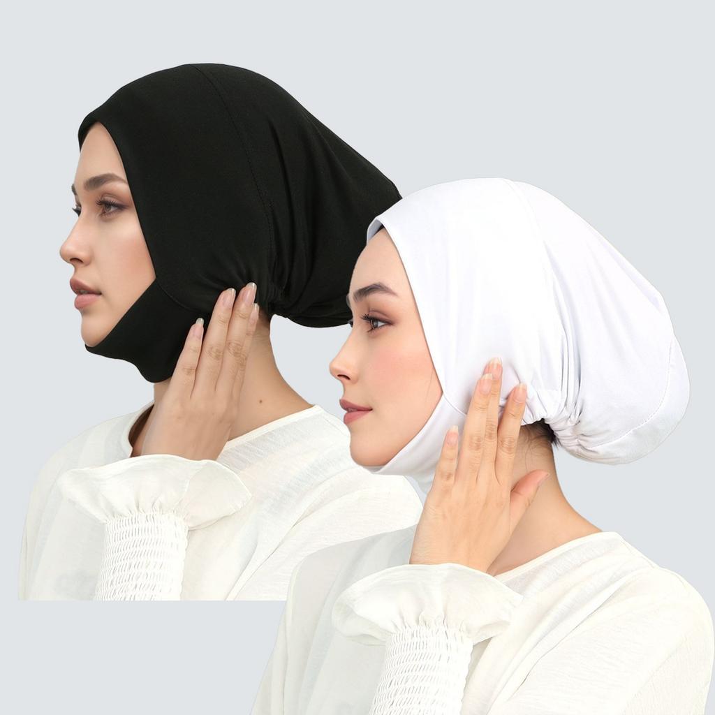 1/2/Pcs Muslim Inner Cap Hijab For Women Solid Underscarf Hijab Undercap Scarf Turban Hat Islamic Muslim Hijabs Ready To Wear