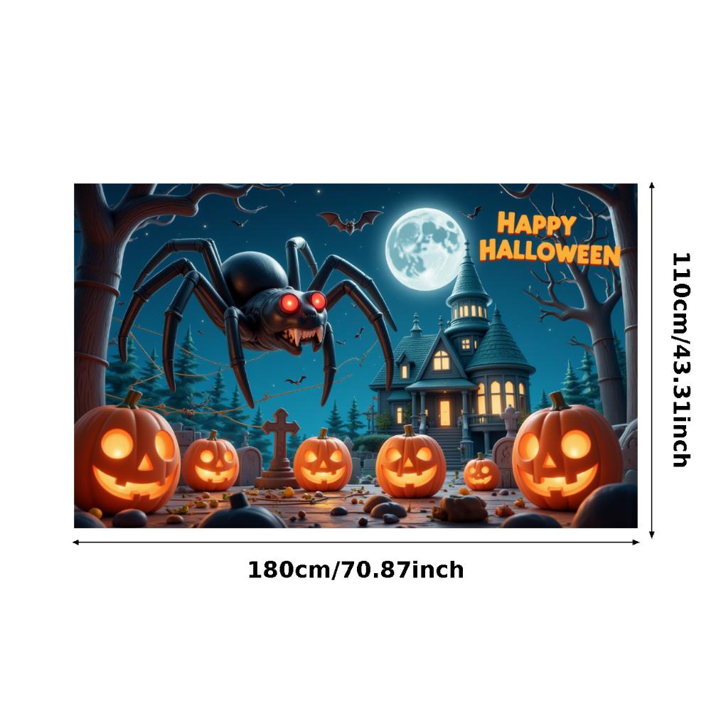Halloween Banner Haunted Effect Halloween Party Banner Pumpkin Backdrop Pumpkin Illustration Night Theme Banner For Haunted