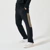 adidas Side Stripe Straight Leg Retro Sports Casual Pants Unisex Bottoms Black Gold TR90PT-BG