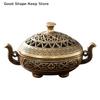 Incense Burner Holder Retro Copper Incense Burner Incense Bronze Vintage Incense Burner Charcoal Stove Luxury Stand IncenseMetal