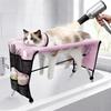 Folding Pet Grooming Hammock Quick Drying with Support Frame Pet Washing Station Anti-Scratch Detachable Dog Grooming Table