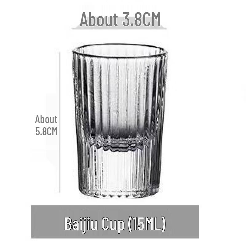 Changqi Vertical Grain Glass Baijiu Cups (Set of 3)