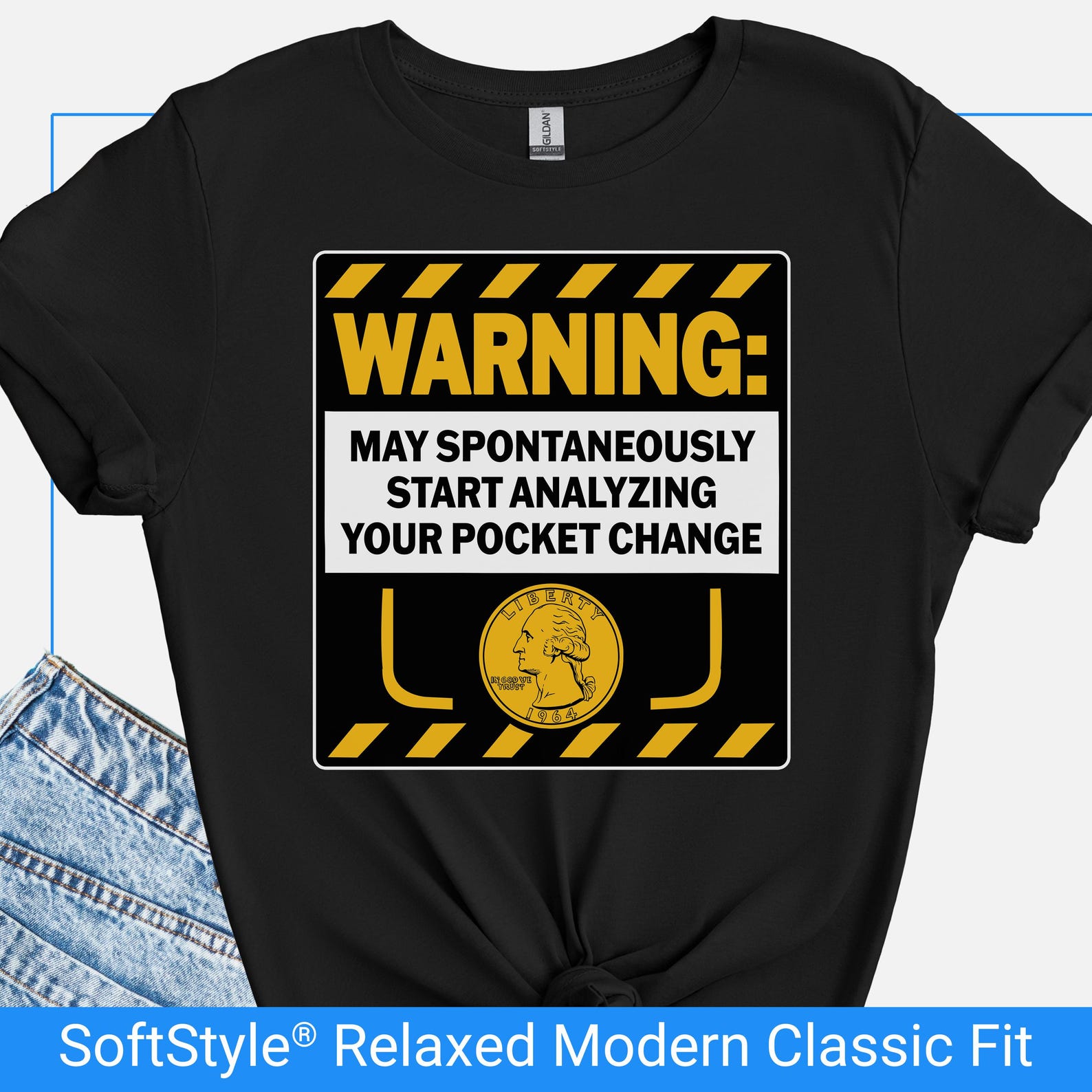 Funny Coin Collector Warning Shirt, Pocket Change Analyzer Humor, Numismatist Gift, Coin Lover Tshirt 4XL