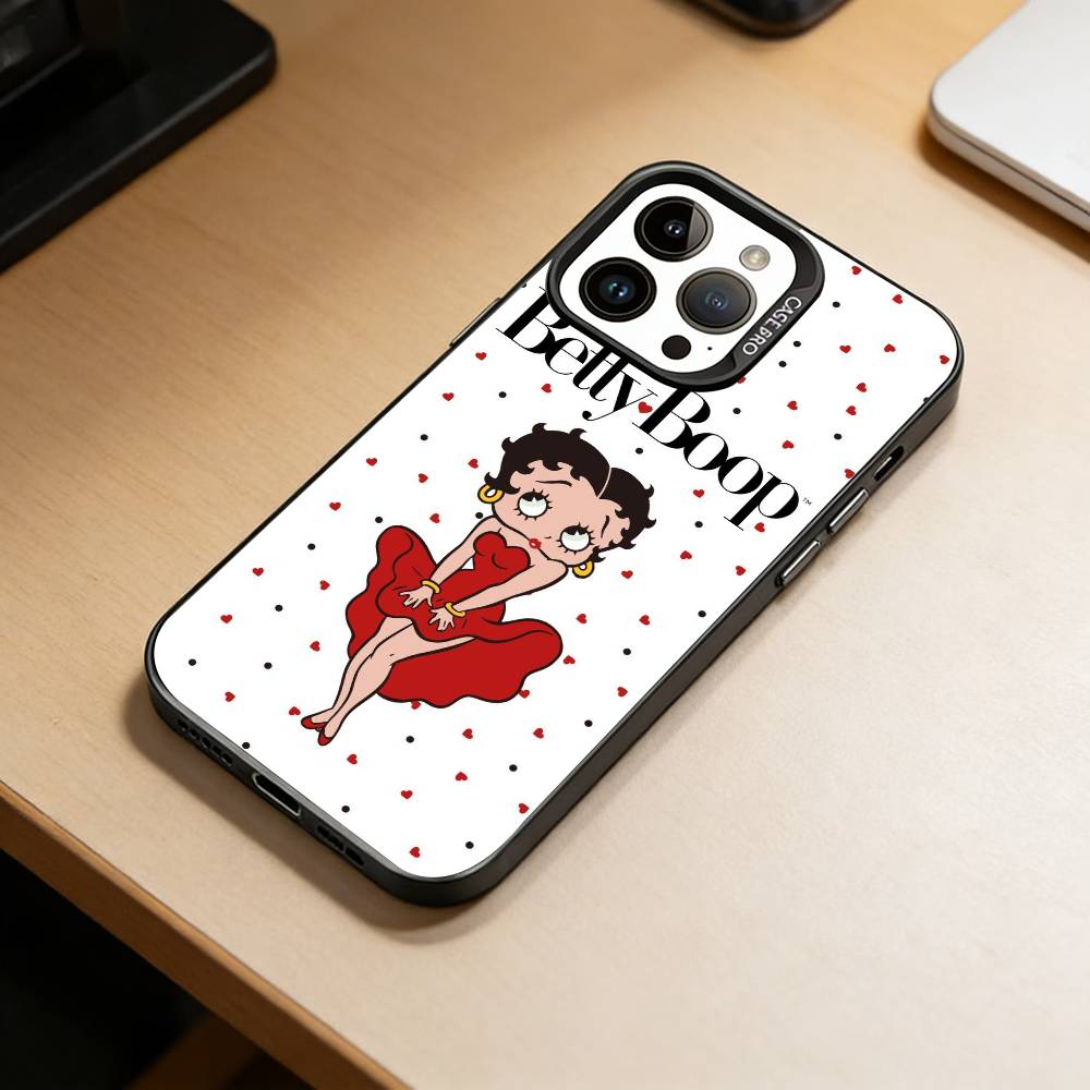 C-Cute-Betty Boop-P Phone Case For iPhone 17,16,15,14,13,12,11 Plus,Pro Max,XS,Colored Silver Plated Inside Cover