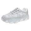 Beliebte atmungsaktive Strass-Dad-Schuhe für Damen 2025 Frühling neu Koreanische Version von Jelly Hochelastische Plateau-Sport- und Freizeitschuhe für Damen