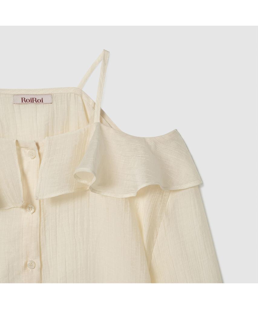 ROIROI Off-Shoulder Frill Blouse - Ivory