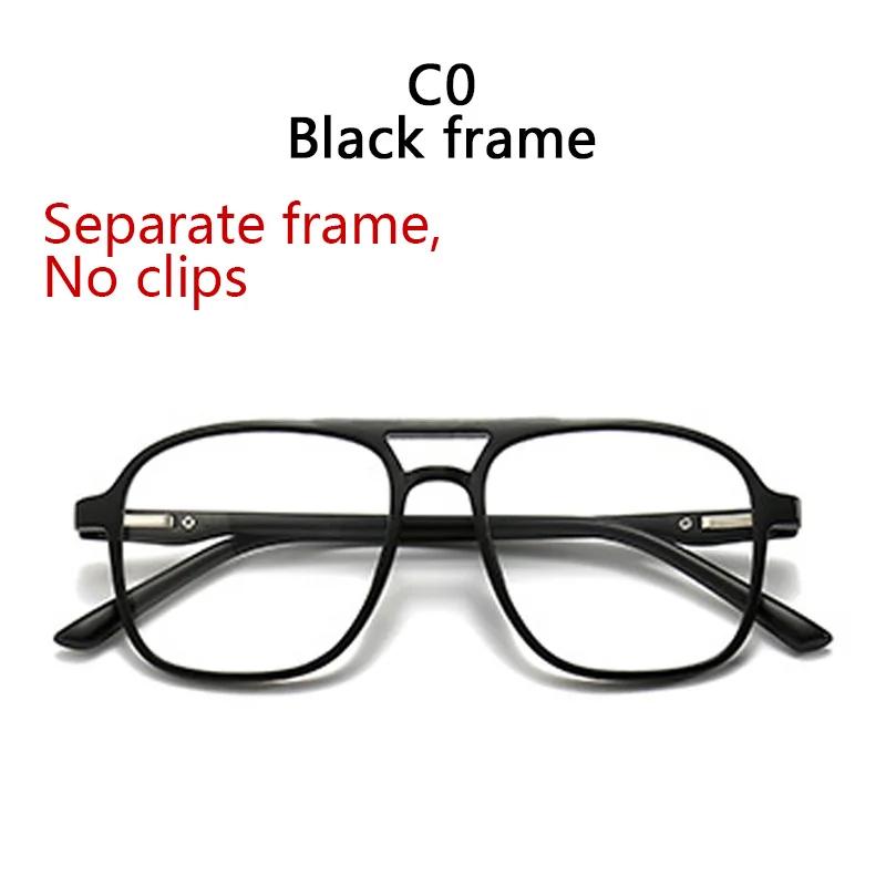 Очки для чтения с клипсами Ретро Оптические Квадратные Овальные Очки Поляризационные Магнитные Солнцезащитные Очки 0 +1.0~+4.0 0