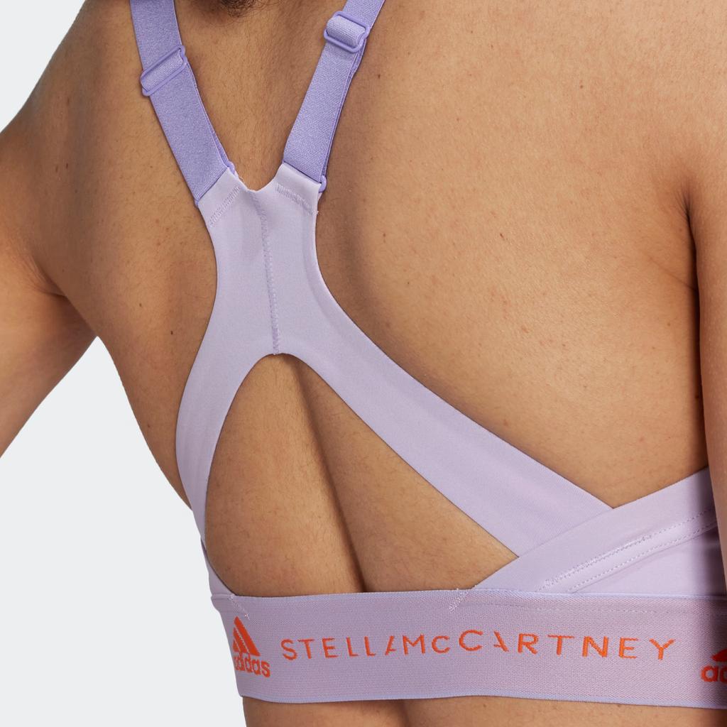 adidas X Stella McCartney Co-Branded Tpr Sports Bra With Adjustable Crossover Straps And Logo Print Women Sports Bra Purple HI6161