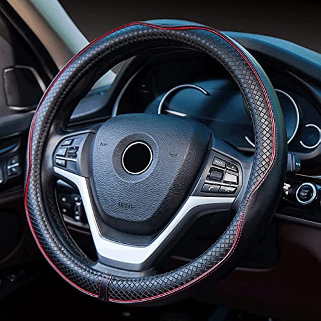 Couvre-volant automatique universel Couvre-volant robuste en cuir véritable 38 cm / 15 pouces Couvre-volant antidérapant Couvre-volant Pr