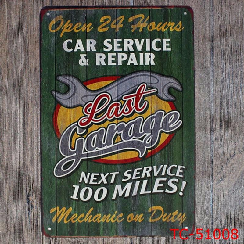 Retro Car Repair Shop Tin Sign for Bar or Living Room Decor