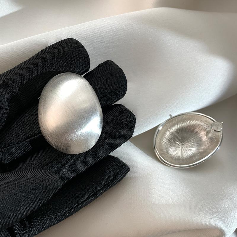 925 Silver Needle Retro Brushed Metal Ball Earrings Women's Niche Temperament High-end Stud Earrings New Earrings