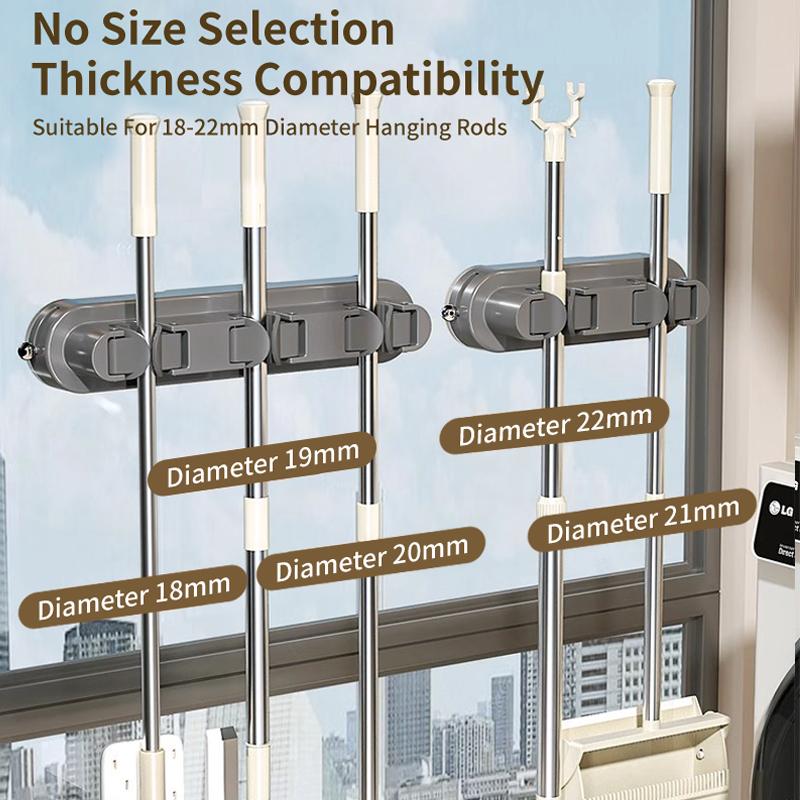 Bathroom Row Non Perforated Mop Holder Suction Cup Wall Mounted Storage Rack Broom Clip Home Storage Supplies