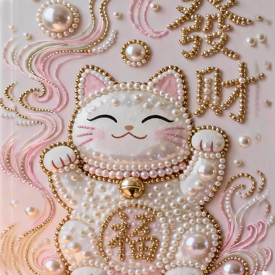 Lion Dance Decorative Painting Ornament, National Tide Lion Dancing Festive Animal Hanging Painting Diy Pearl Diamond Painting Large Size Acrylic PP4509