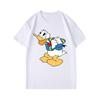 Disney Donald Duck Cartoon Printed Short Sleeve T-Shirt Summer Casual Cotton White  Couple Outfit Men Clothing Tracksuit Tee Top