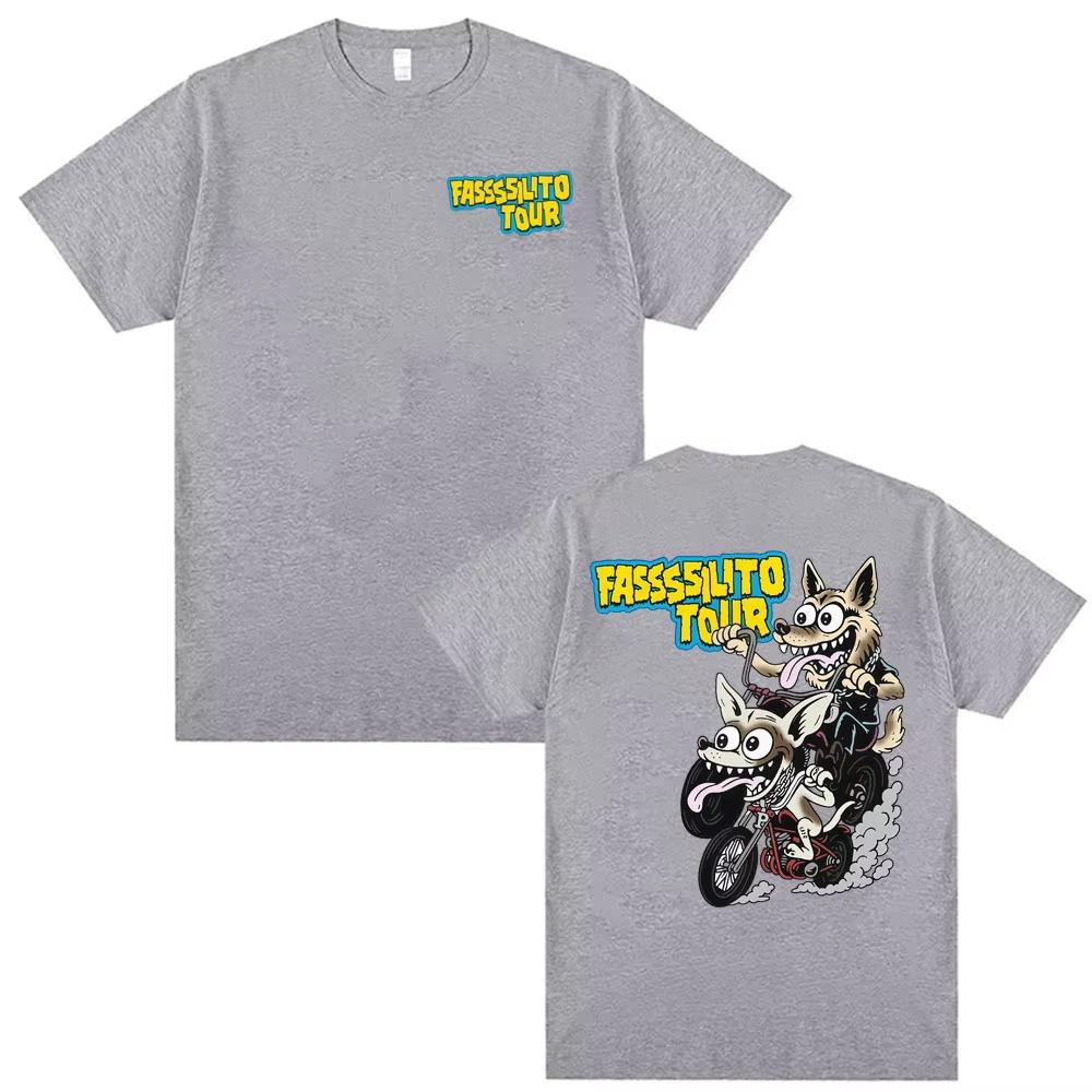2026 Singer La Pantera Fassssilito Tour T Shirts Men Women Casual Cotton T Shirt Fashion Vintage Cartoon Tshirts Tops