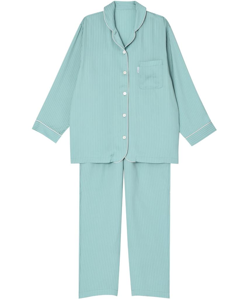 Thinking Sleeping Sleep Long Sleeves and Smooth Glossy YDX507 GR M (Wacoal Science) Pajamas, Pants, Texture, Finish,